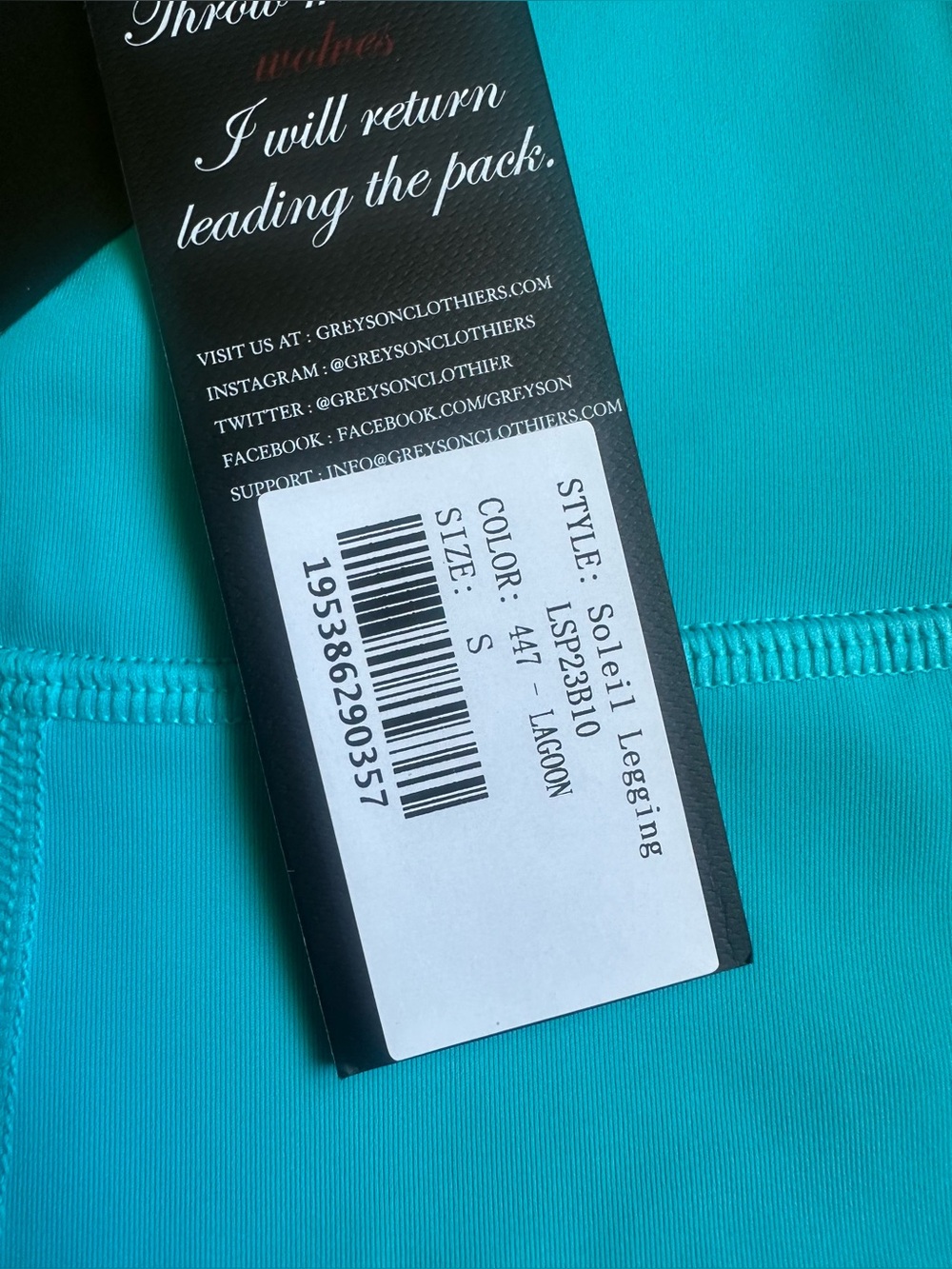 Greyson Soleil Lagoon Pocket Leggings New - Picture 10 of 16